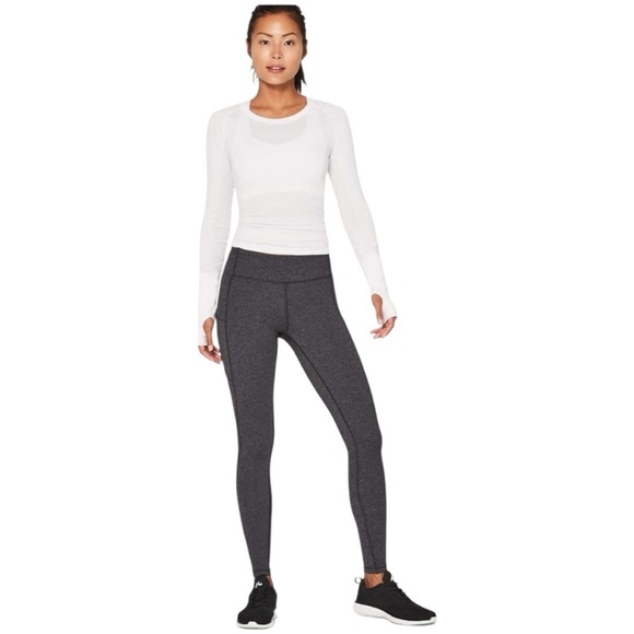 Lululemon Speed Up Tight Knit Heathered Black Size 4 - Picture 1 of 11